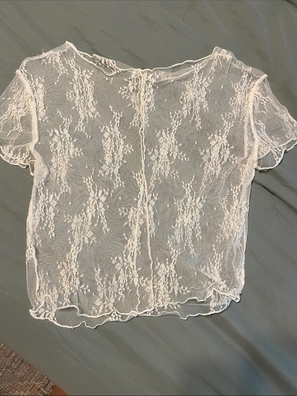 Lace Mesh Short Sleeve Top